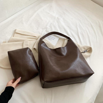Große Handtasche Damen Weiches Leder Tote Bag Schultertasche