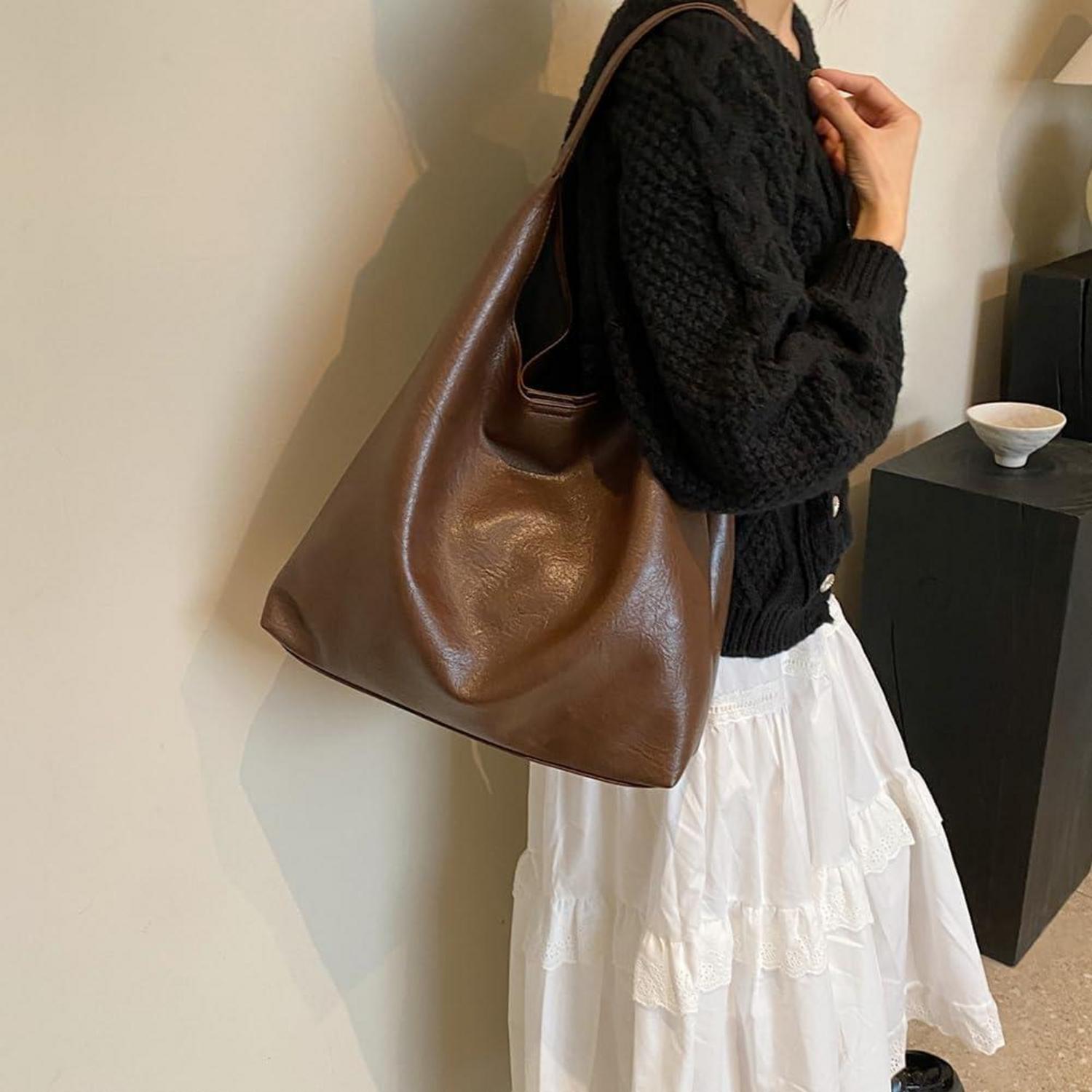 Große Damen Handtasche Weiches Leder Tote Bag Schultertasche mit