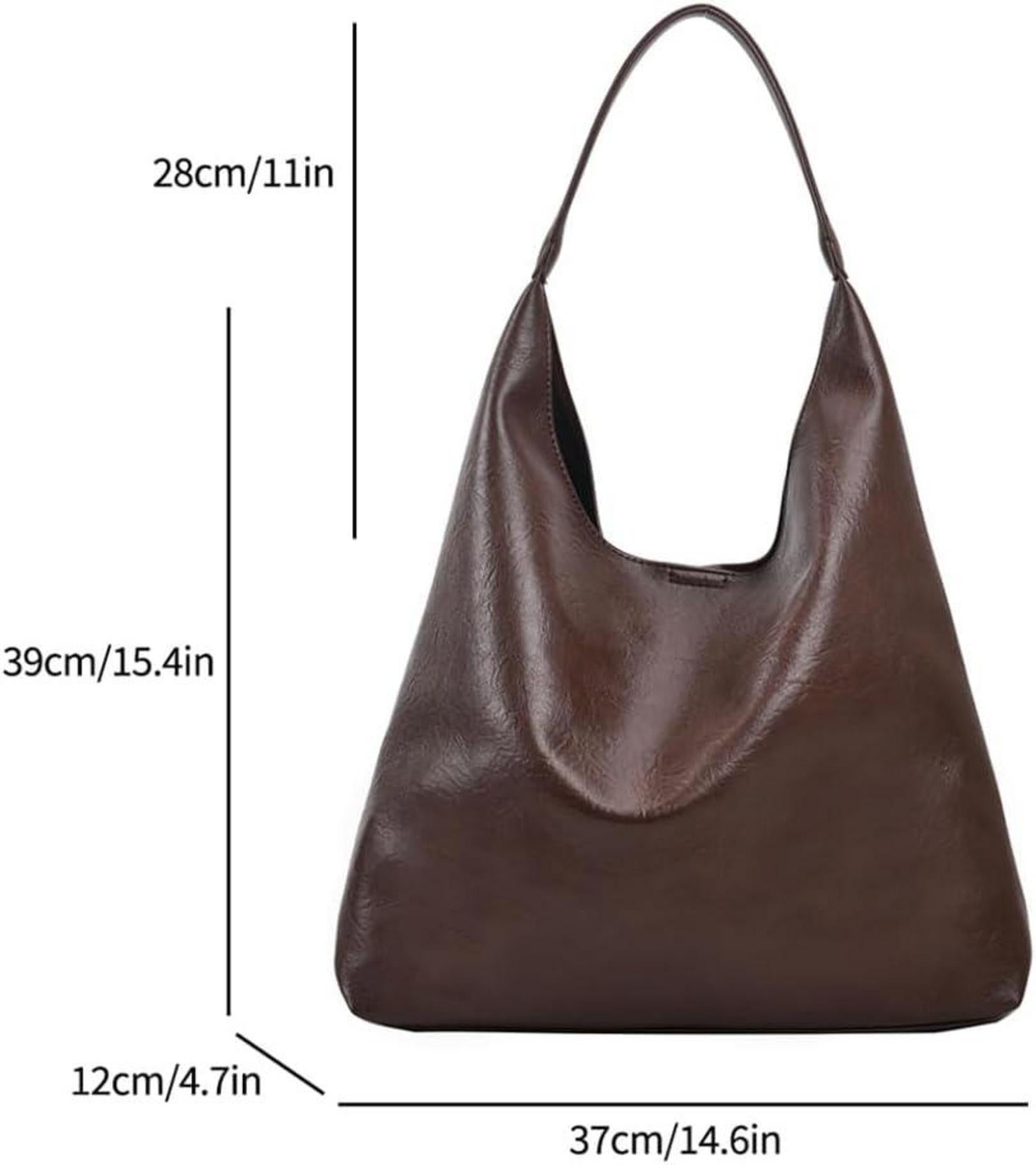 TIAASTAP Damen Handtasche Groß Weiches Leder Tote Bag Umhängetasche Dunkler
