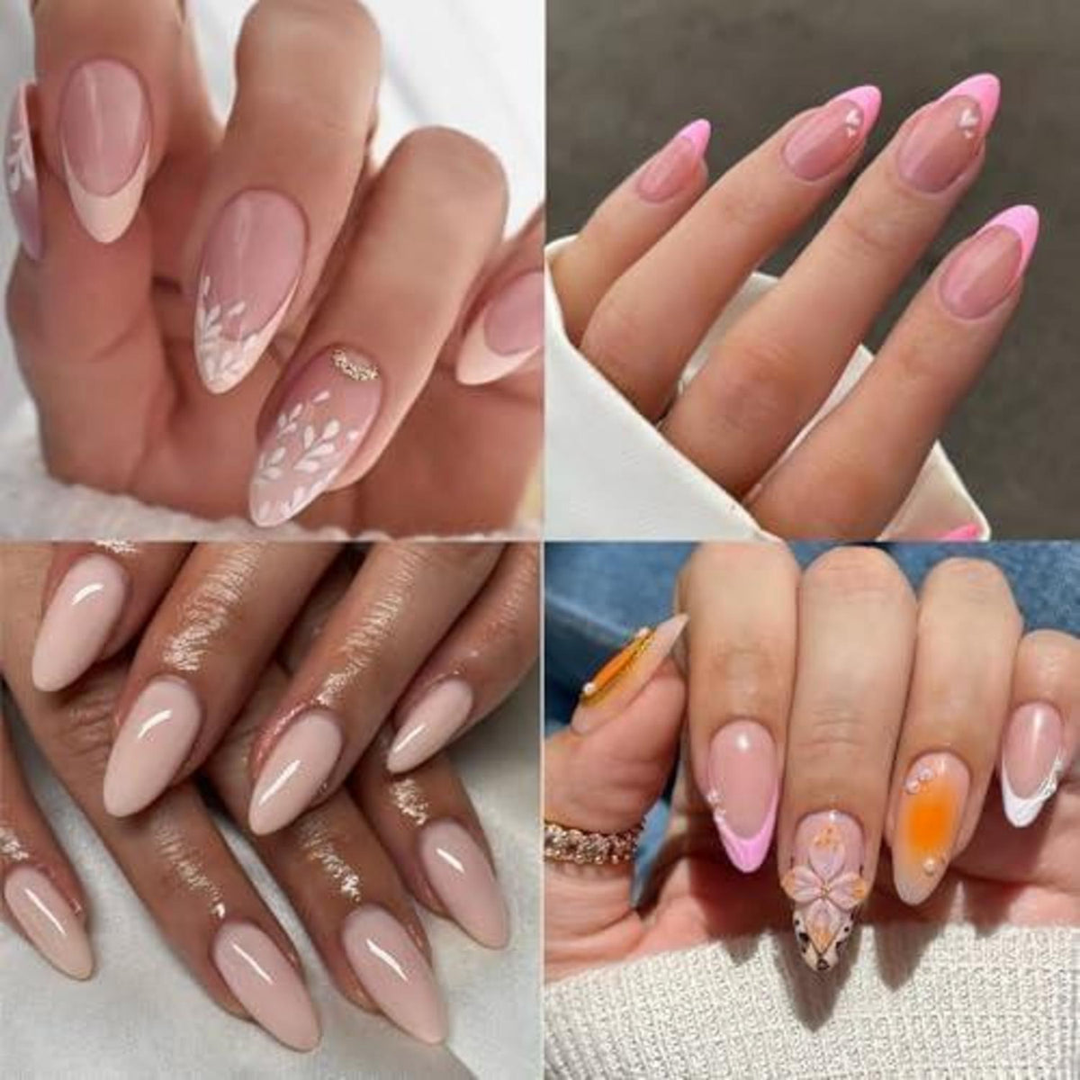 Mandel Gel Nägel 216 Stück – Oval & Almond Full Cover Tips