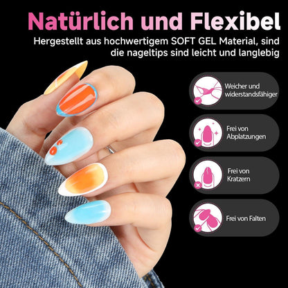 Mandel Gel Nägel 216 Stück – Oval & Almond Full Cover Tips