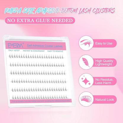 Selbstklebende Unterwimpern D Curl 8-14mm – Wimpernbüschel Set