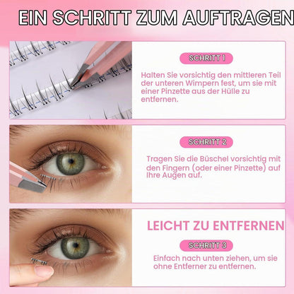 Selbstklebende Unterwimpern D Curl 8-14mm – Wimpernbüschel Set
