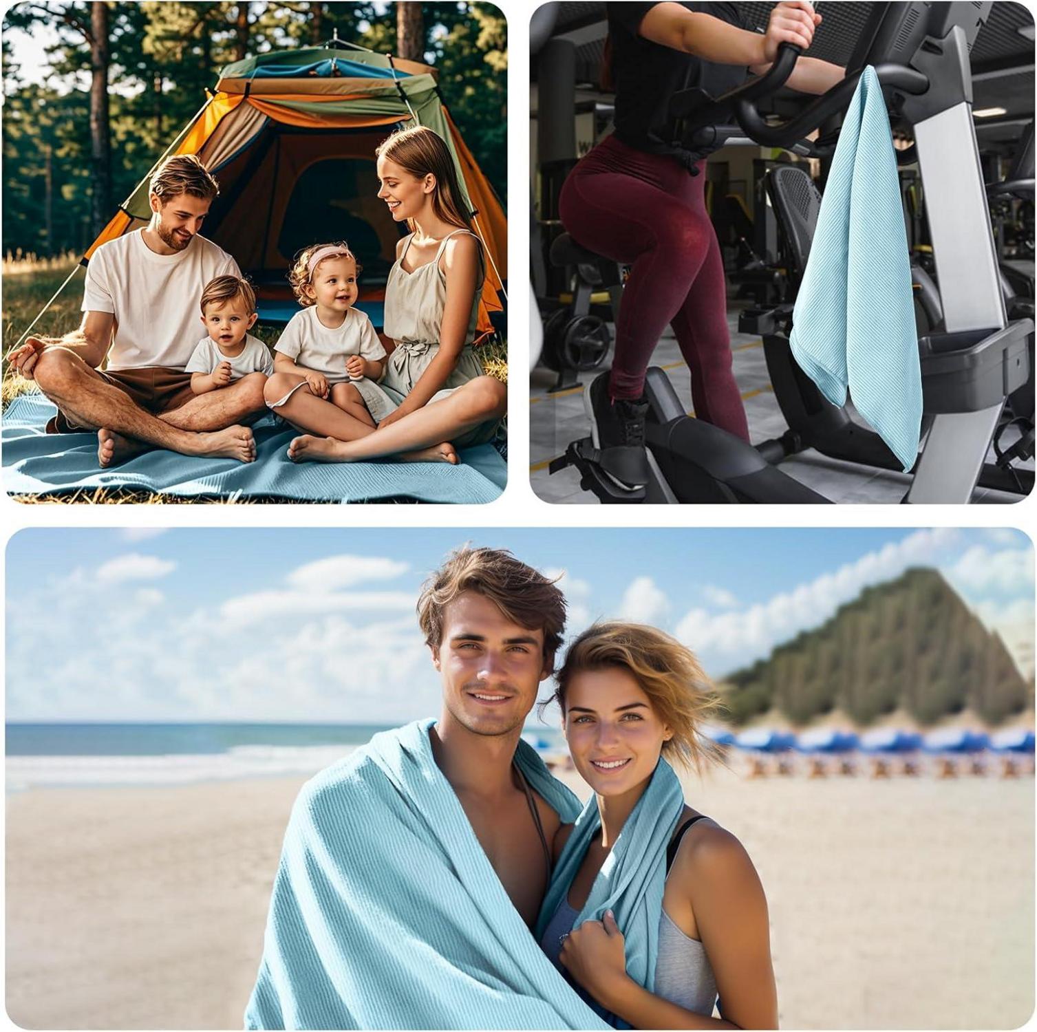 Schnelltrocknendes Mikrofaser Handtuch Set für Fitness & Strand