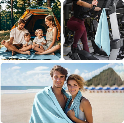 Schnelltrocknendes Mikrofaser Handtuch Set für Fitness & Strand