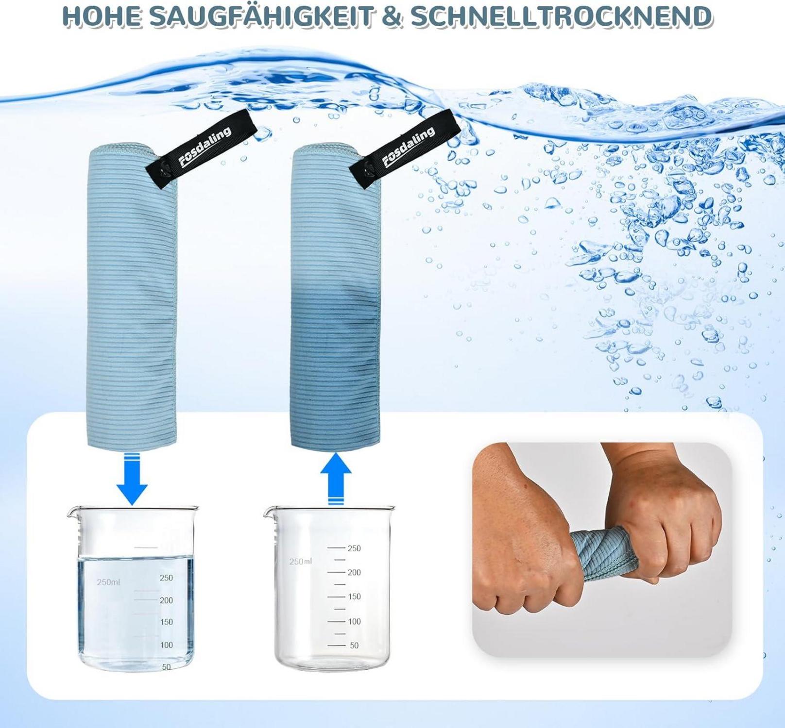 Fosdaling 3er Set Mikrofaser Strandtuch Schnelltrocknend Antibakteriell