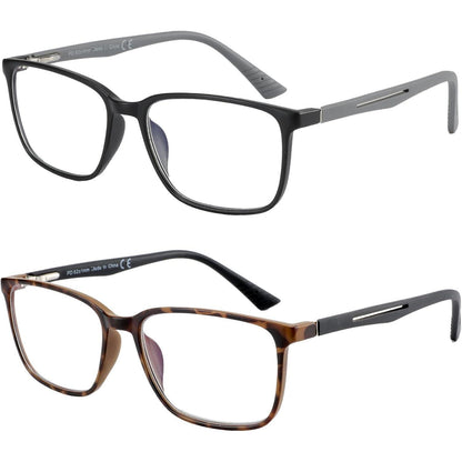 Blaulichtfilter Lesebrille Herren Eckig mit Stärke & UV-Schutz