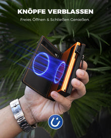 DODENSHA MagSnap RFID Slim Wallet mit Münzfach für Herren