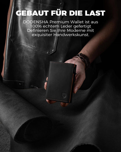 DODENSHA MagSnap Slim Wallet Herren RFID-Schutz Münzfach SchwarzOrange