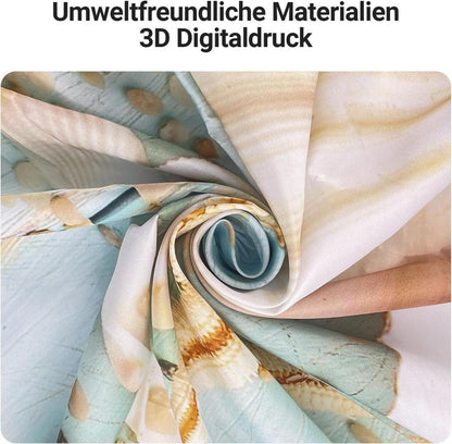 Duschvorhang Schale Muster Antischimmel Textil 150x180cm 8 Ösen
