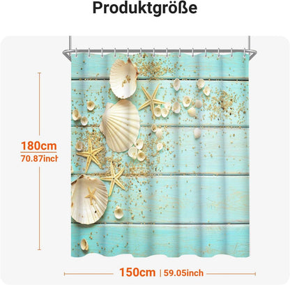 Duschvorhang Schale Antischimmel 150x180cm Textil Wasserabweisend