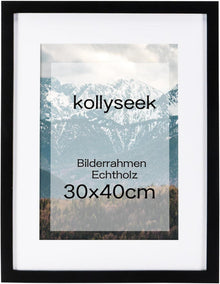 Kollyseek Schwarz Holz Bilderrahmen 30x40cm Acrylglas ermöglicht