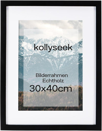 Kollyseek Schwarz Holz Bilderrahmen 30x40cm Acrylglas ermöglicht