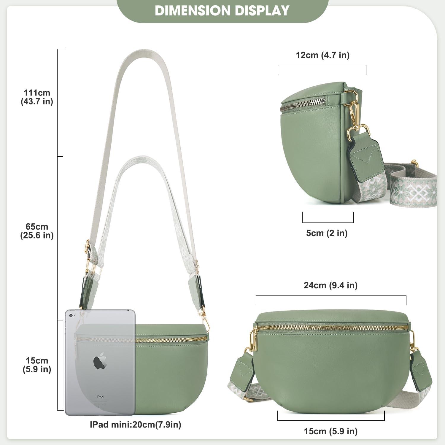 Damen Umhängetasche Crossbody RFID Schutz Veganes Leder