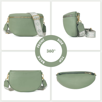 Kleine Damen Umhängetasche RFID Veganes Leder Crossbody Brusttasche