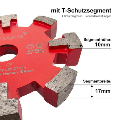 Diamant Frässcheibe 130mm für Fußbodenheizung, 17mm Nutbreite