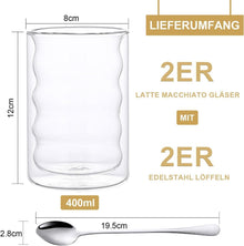Doppelwandige Latte Macchiato Gläser 400ml Set