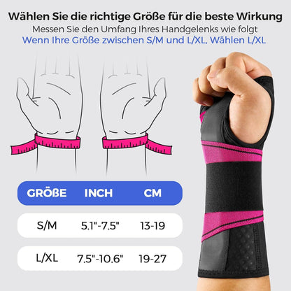 Leicht-Passform Handgelenkstütze mit Bionisch Karpaltunnel Schiene für