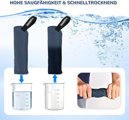 Mikrofaser Handtuch Set: Groß 160×80cm & 2 Klein 80×40cm, Marineblau