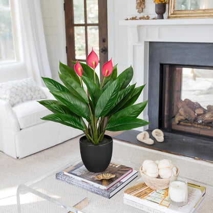 Künstliche Calathea Pflanze mit 22 Blättern im Kunststofftopf 43cm