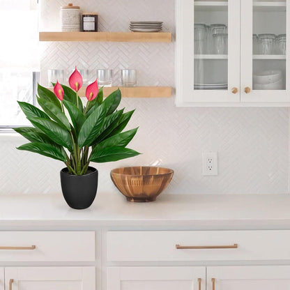 Künstliche Calathea Kunstpflanze grün 43cm Deko Polyester Blätter