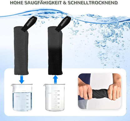 Mikrofaser Handtuch Set 3 Stück: Groß 160x80cm Klein 80x40cm Dunkelgrau