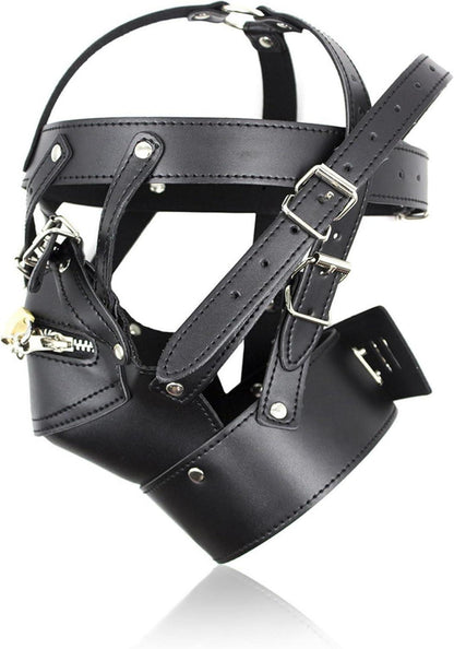 Sexmaske mit Reißverschluss, Abschließbar, BDSM Fetisch, Verstellbare