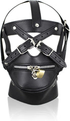 TUYMNI BDSM Maske Reißverschluss Abschließbar Leder