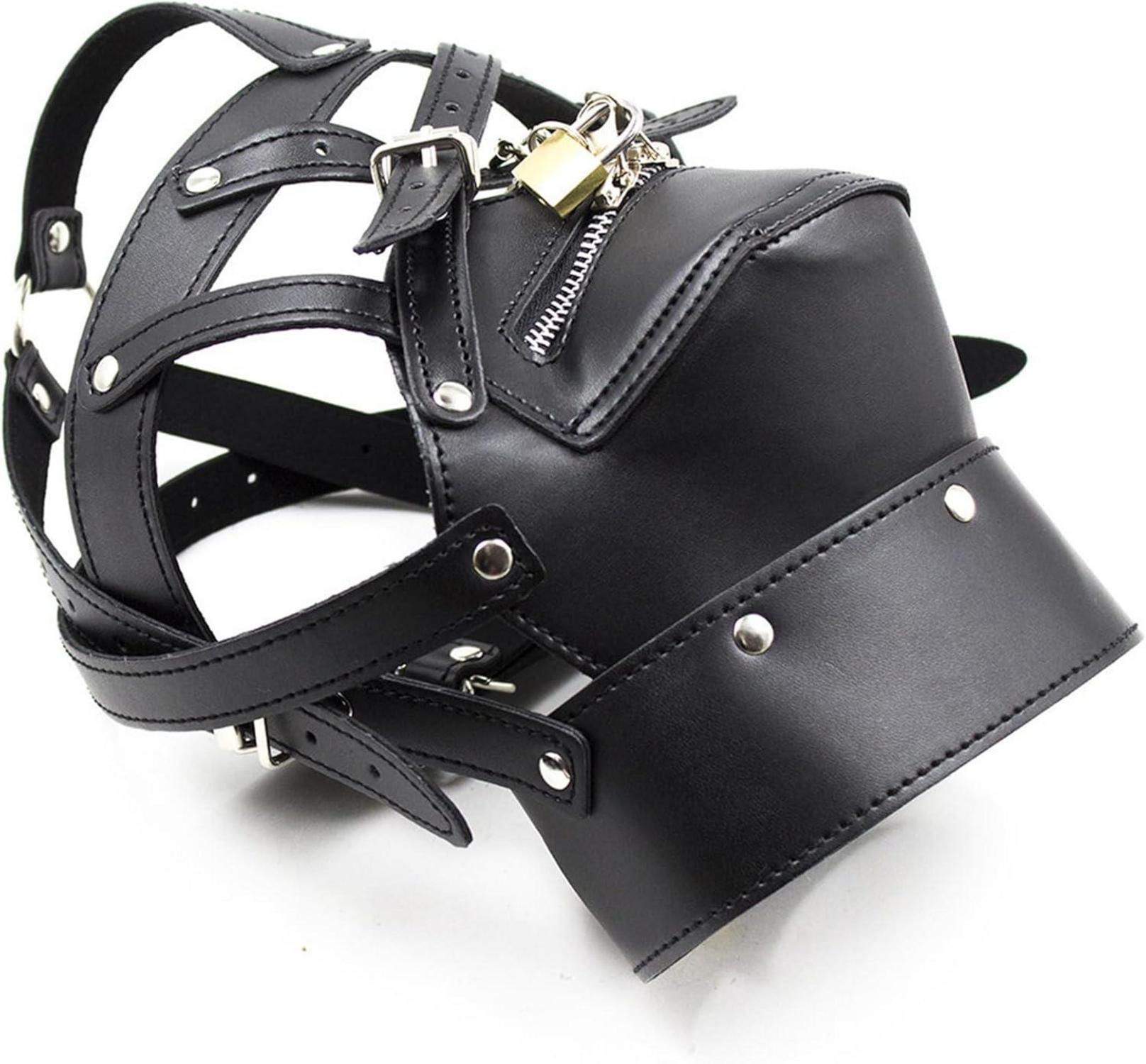 Sexmaske mit Reißverschluss, Abschließbar, BDSM Fetisch, Verstellbare