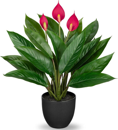 Künstliche Calathea Dekopflanze 43cm Grünpflanze im Kunststofftopf