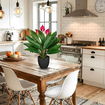 Künstliche Calathea Kunstpflanze 43cm Grün Buschig Deko im Kunststofftopf