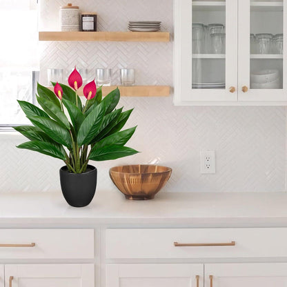 Künstliche Calathea Dekopflanze 43cm Kunstpflanze Grün 22 Blätter