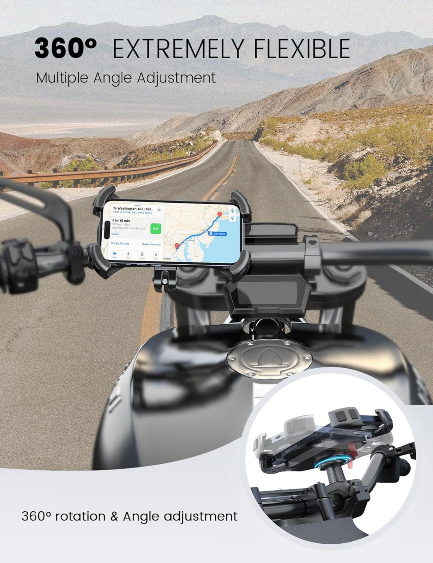 Handyhalter Fahrrad Motorrad Universal 360° Lenkerhalter für iPhone 15