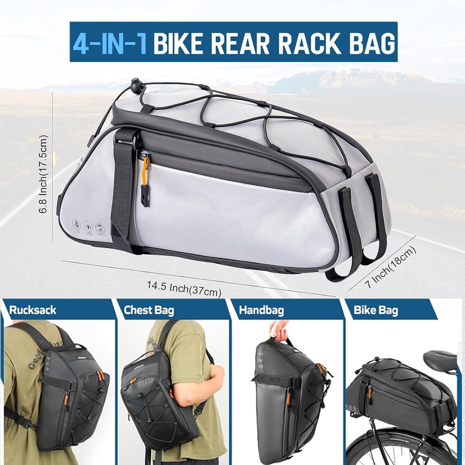 Fahrrad Gepäckträgertasche 10L Wasserdicht Reflektierend Silber