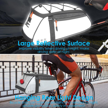 Fahrrad Gepäckträgertasche 10L Wasserdicht Reflektierend Saddle Bag Grau