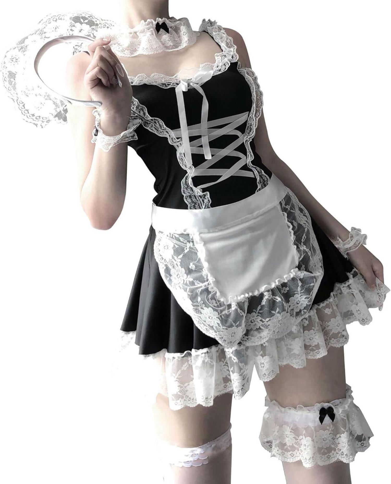 Sexy Maid Kostüm Halloween Karneval Cosplay Damen Maid Outfit