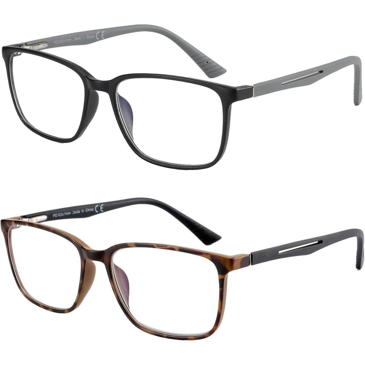 Blaulichtfilter Lesebrille Herren Eckig mit Dioptrien