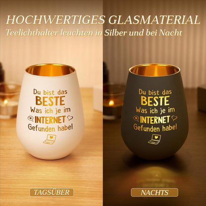 Goldenes Windlicht Partner Geschenk Liebe Jahrestag Weihnachten