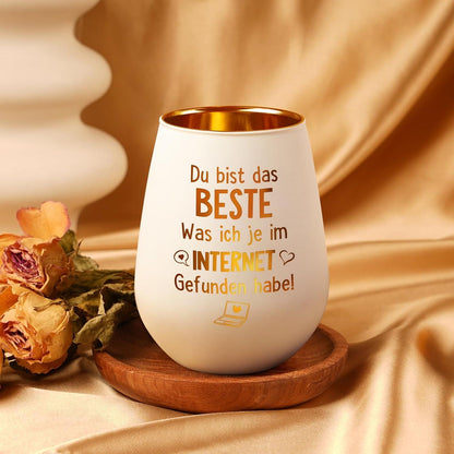 Goldenes Windlicht Partner Geschenk Liebe Jahrestag Weihnachten