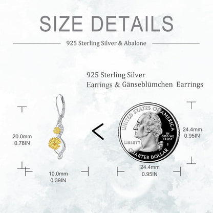 Gänseblümchen Ohrstecker 925 Silber Blumen Weißgold