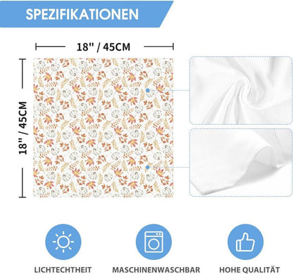 Herbst Stoffservietten 4er Set 45x45cm Orange Kürbisse Blätter dinieren