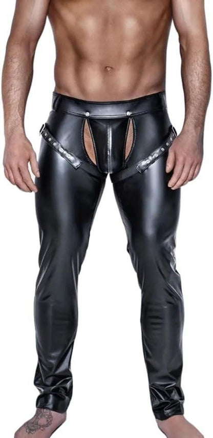 Wetlook Lack Leder Leggings Elastisch Männer Clubwear BDSM Bondage