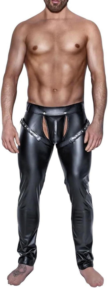 Wetlook Lack Leder Leggings Elastisch Männer Clubwear BDSM Bondage