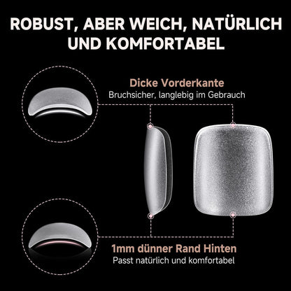 Fußnägel zum Aufkleben 216 Stück – 15 Größen, Klar & Quadratisch