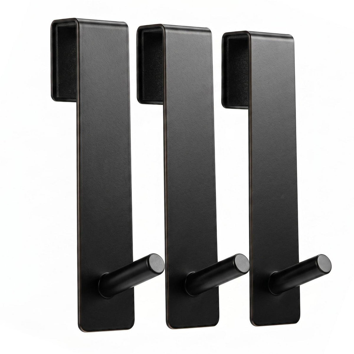 Duschhaken Glaswand Schwarz Matt, 3er Set, ohne Bohren