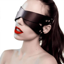 Maske BDSM Augenbinde PU Leder Fetisch Bondage Erotik Sexy Schwarz