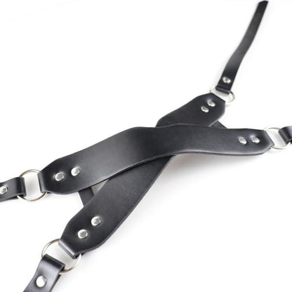 BDSM Augenmaske PU Leder Gekreuzte SM Sexy Blindfold Schwarz