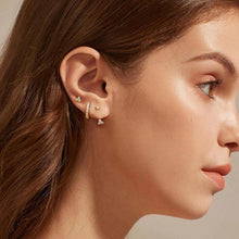 3 Paar JeweBella Silber 925 Ohrringe Set Damen 14K Vergoldet