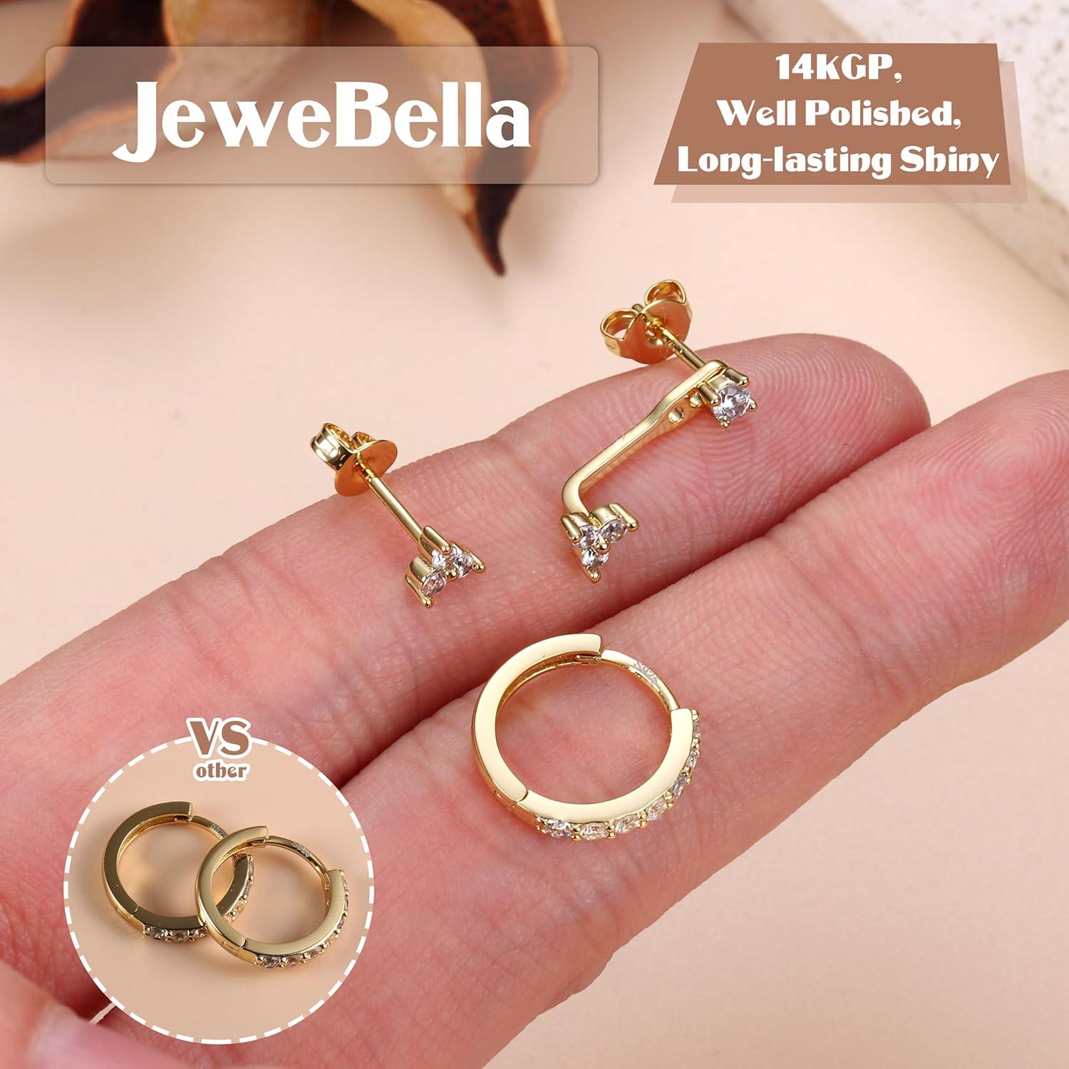 Ohrringe Set Silber 925 Ohrstecker Creolen Zirkonia Piercing Gold