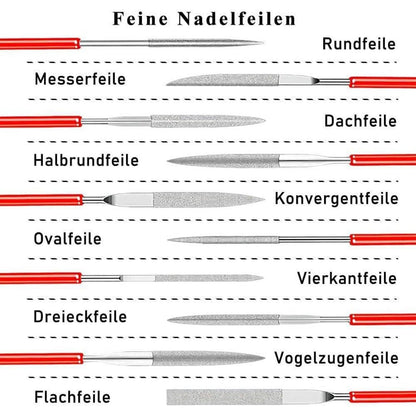 Mini Diamant Nadelfeilen Set – 10 Modelle für Modellbau & Handwerk